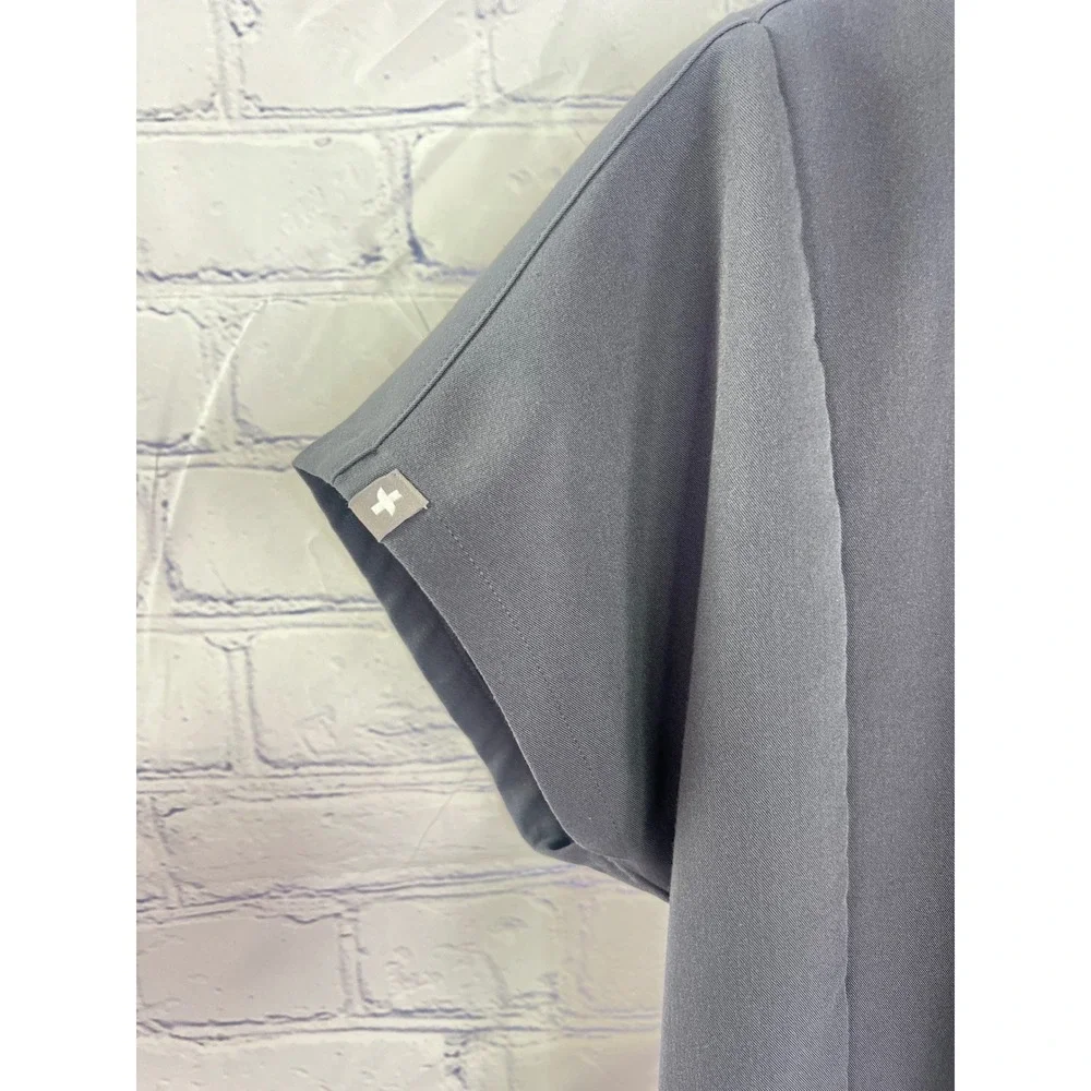 FIGS Technical Collection Graphite Gray Mandarin Collar Scrub Top Womens XS - Picture 4 of 15